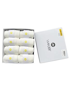 WANDER Men's Small White 8-Pairs Thick Cushion Active Athletic Ankle Socks K9-19
